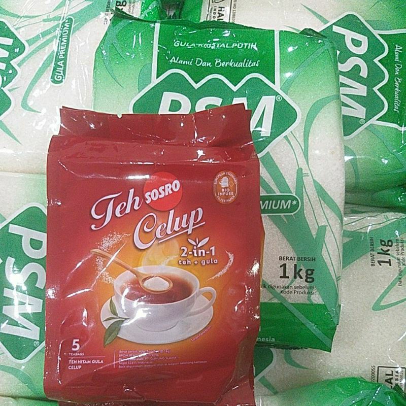 Gula Premium PSM 1 Kg ( Bonus 1 Teh Sosro )
