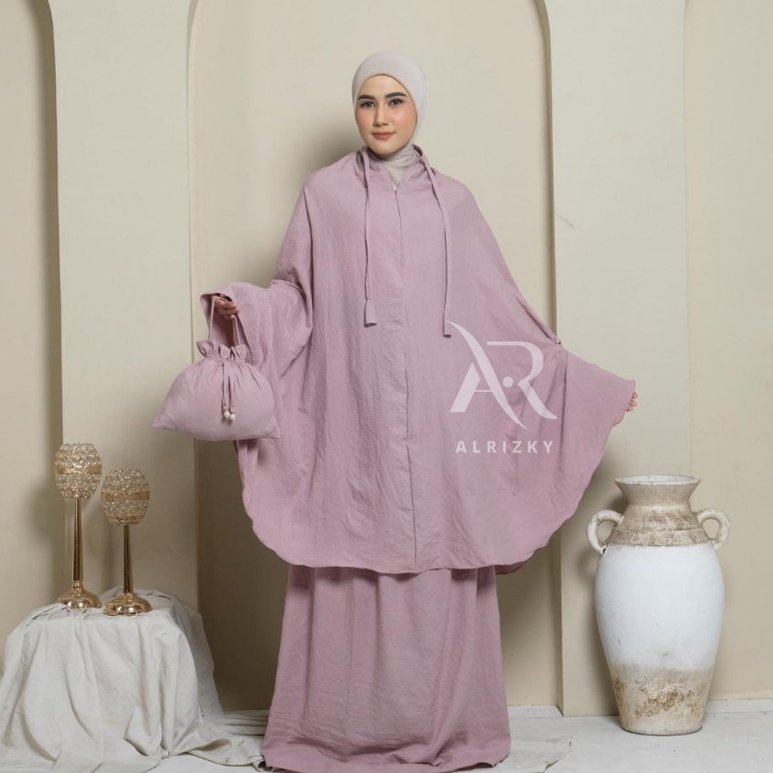 ALRIZKY - Mukena Dewasa Traveling Assyla 2in1 Katun Premium