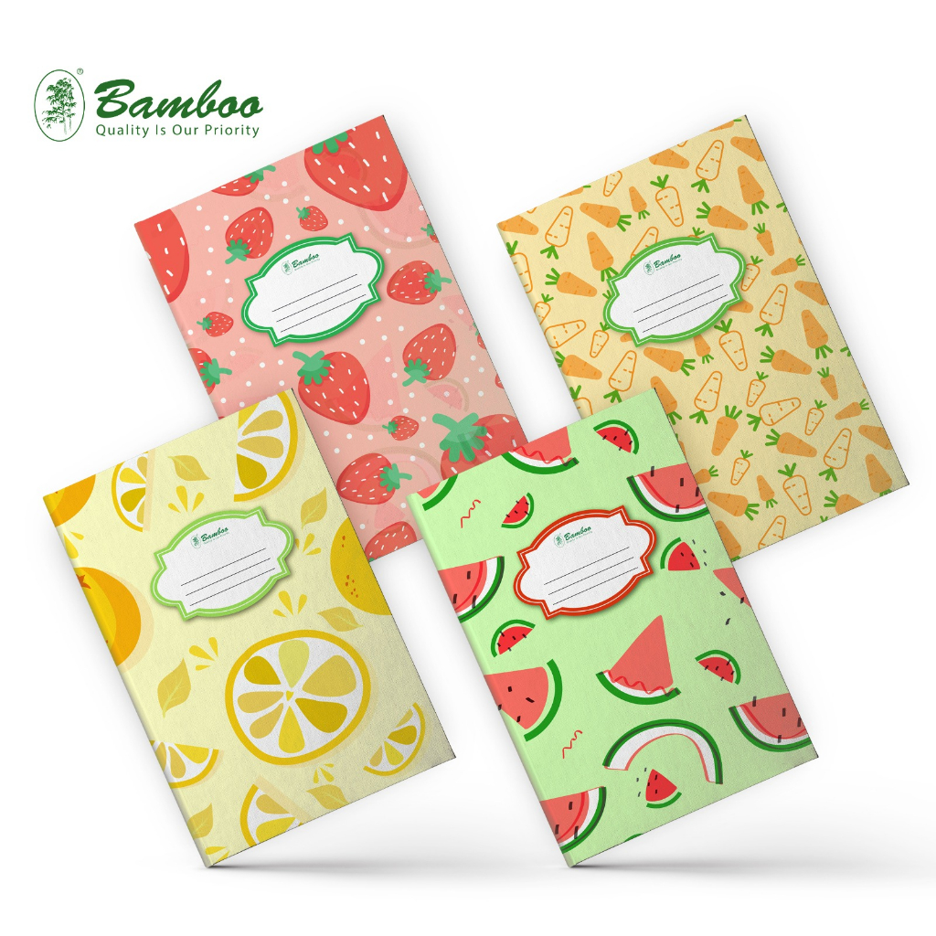 

Bamboo Buku Folio Garis Hard Cover ( F4 ) - Fruit Series 80 Lbr