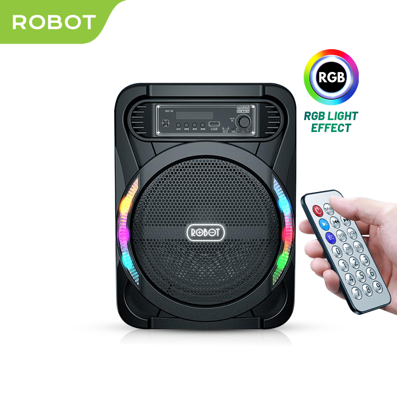 Speaker Karaoke Bluetooth Robot RB450 Bluetooth 5.0 RGB Audio Wireless Super Bass - Garansi resmi 1 