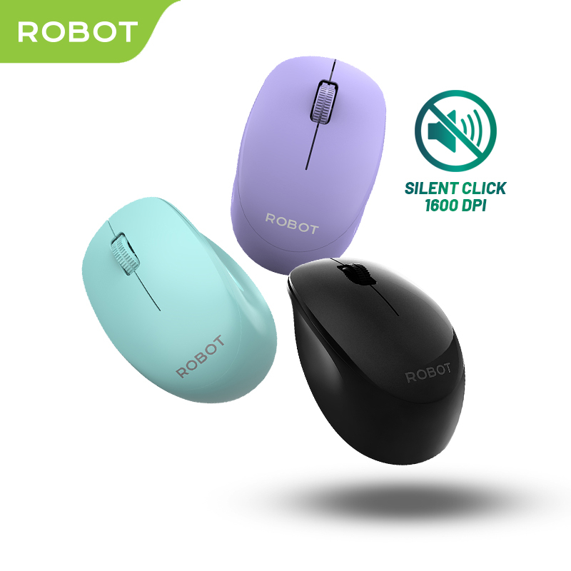 ROBOT M210S 2.4G Wireless Silent Click Optical USB Mouse - Garansi Resmi 1 Tahun
