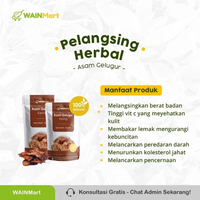 

Asam Gelugur keping kering tanpa garam herbal pelangsing alami diet detox