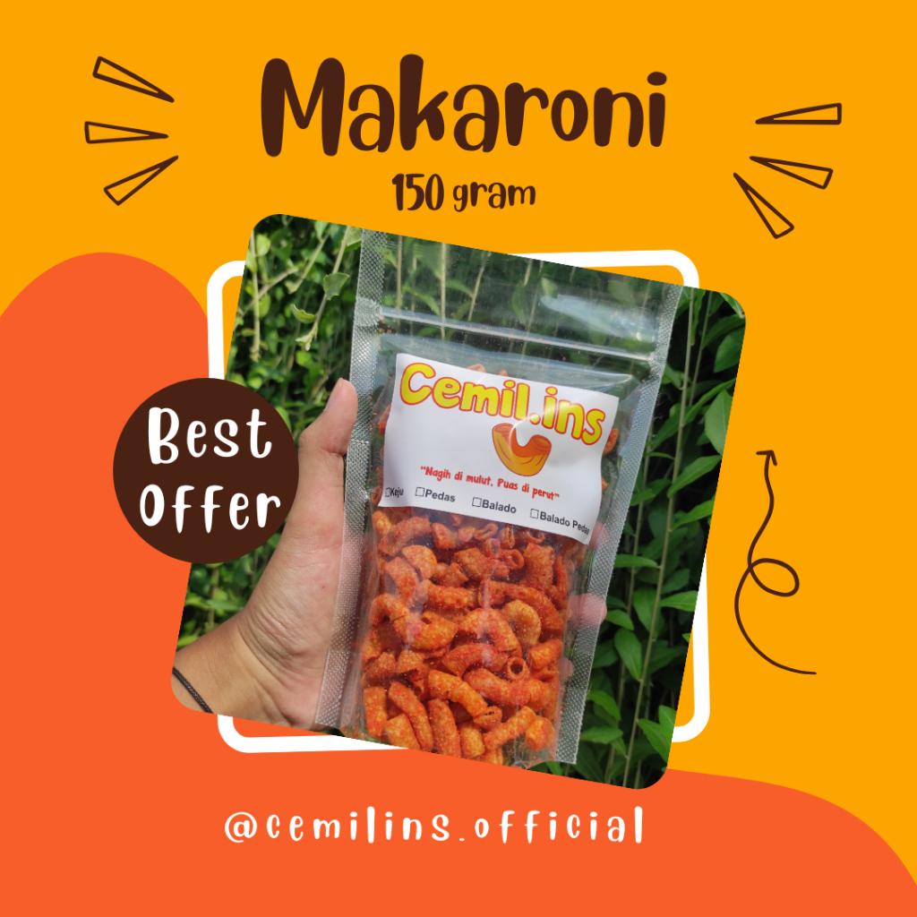 

Cemil.ins | 150 gram | Makaroni Goreng Bantet Pedas | Balado | Keju | Cemilan Murah Nagih