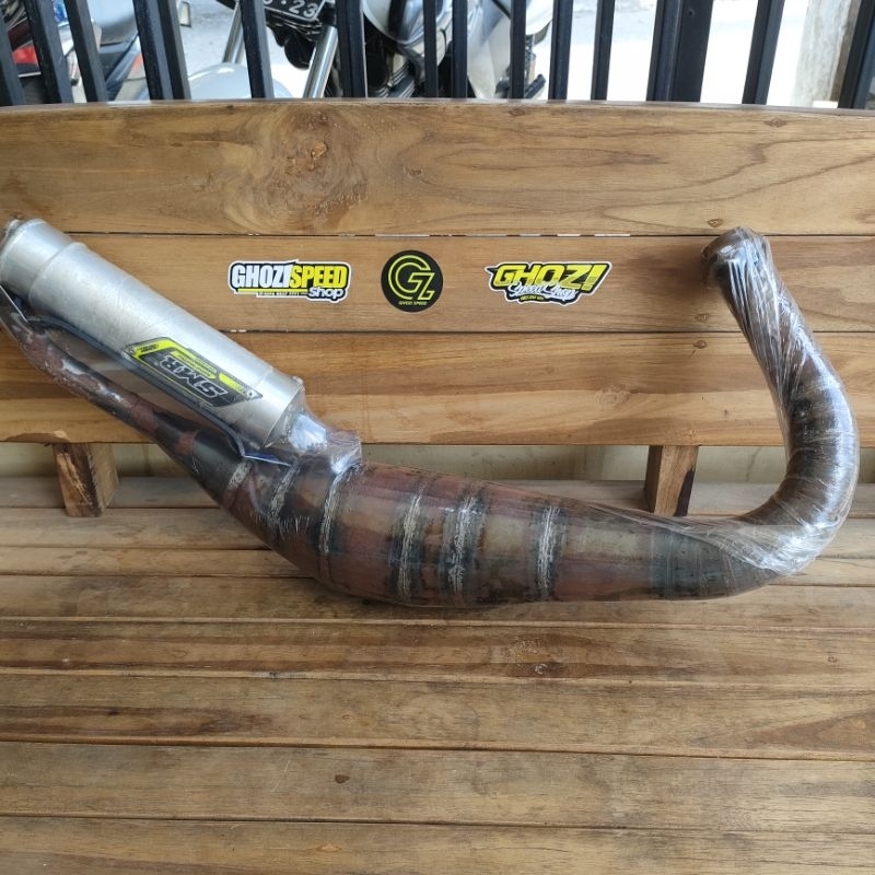 knalpot PDK scorpio RX king SMR jogja plat karat leher cacing