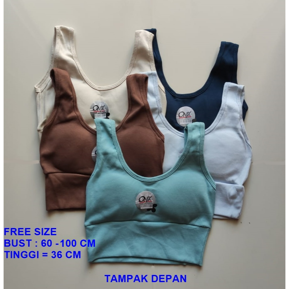 [LADIES UNDERWEAR] Sport Bra Tanktop Big Size Spandex Tank Top Zumba Rajut Jumbo Garis Halus Premium