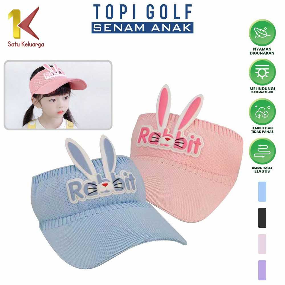 Satu Keluarga Topi Anak Rajut Visor Pantai Motif Kelinci P579 Topi Fashion Anak Rabbit Baseball Anti