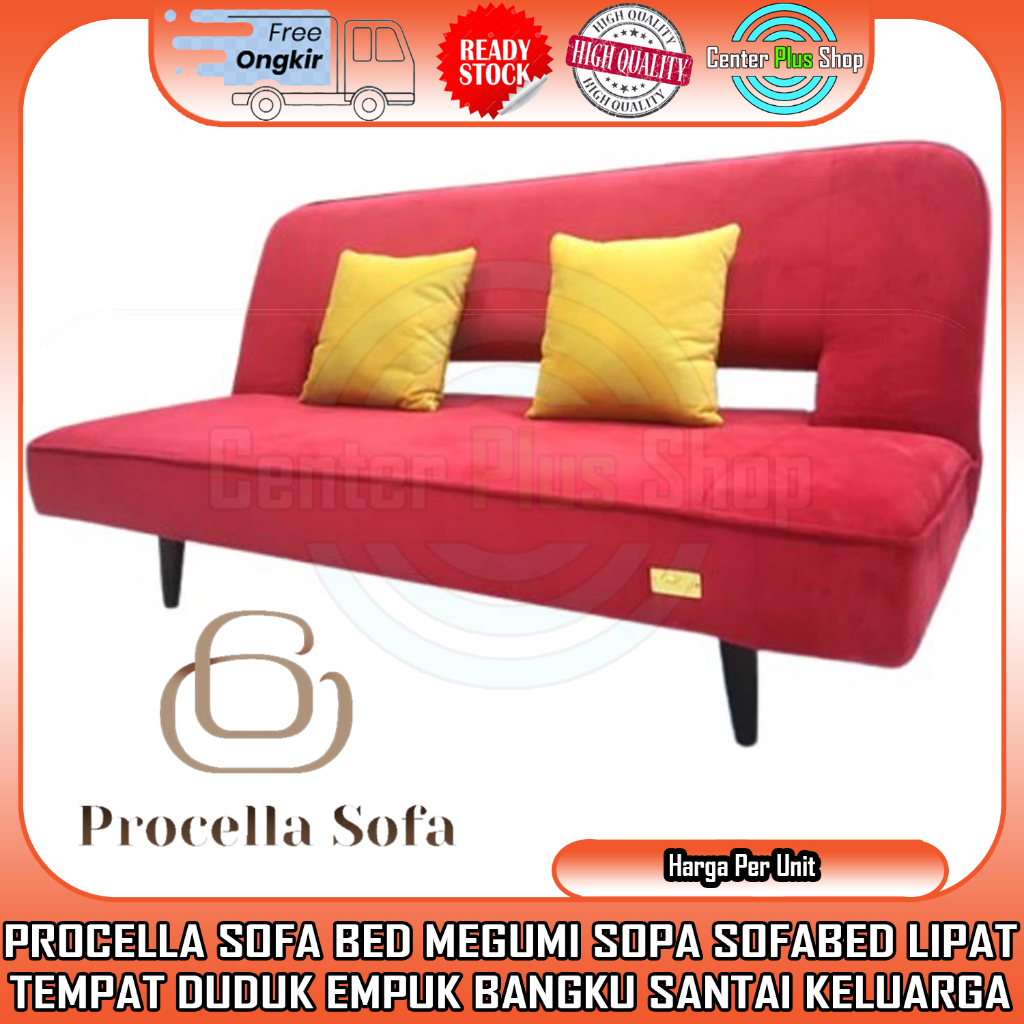 [Kargo] SOFA BED PROCELLA MEGUMI SOFABED MINIMALIS KURSI LIPAT BANGKU SANDARAN EMPUK BUSA KAKI BESI 