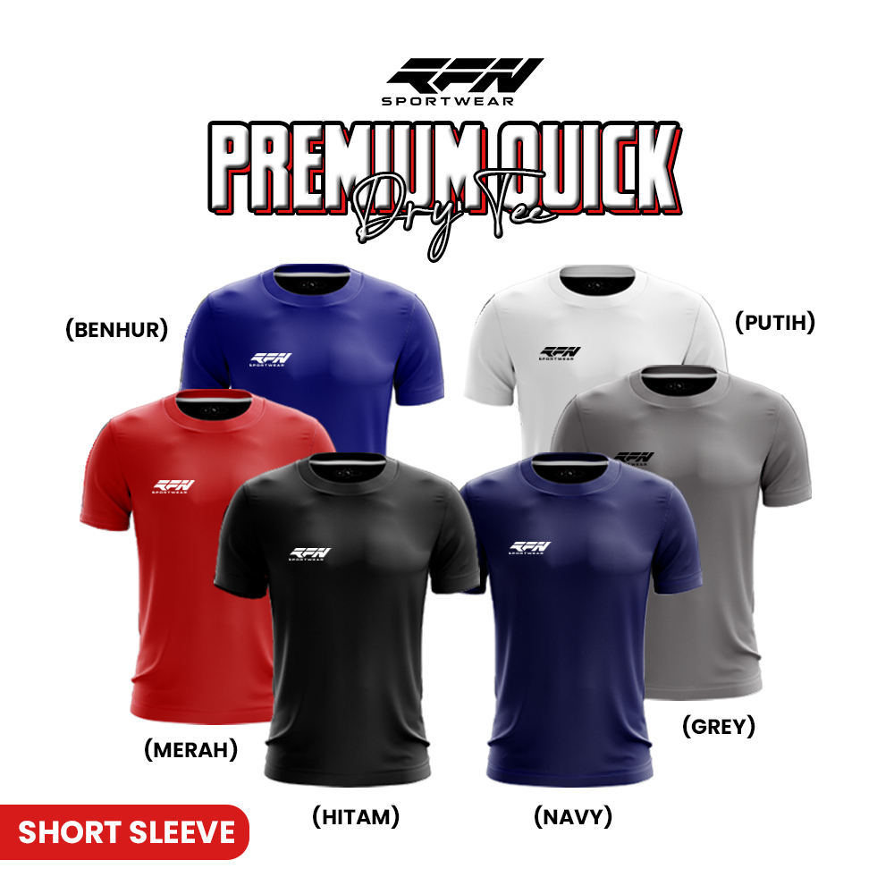 RFN SPORTWEAR BAJU OLAHRAGA POLOS KAOS POLOS KERAH O NECK JERSEY POLOS BAHAN NIKE DRYFIT UNISEX