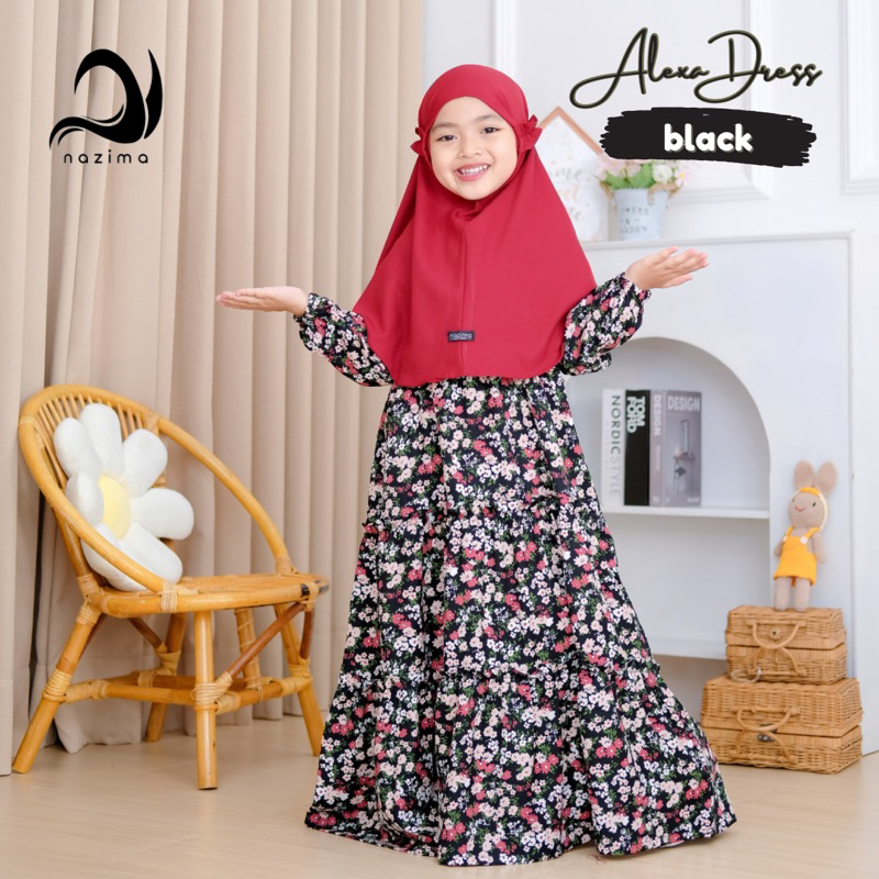 Nazima gamis anak Alexa Dress-Black