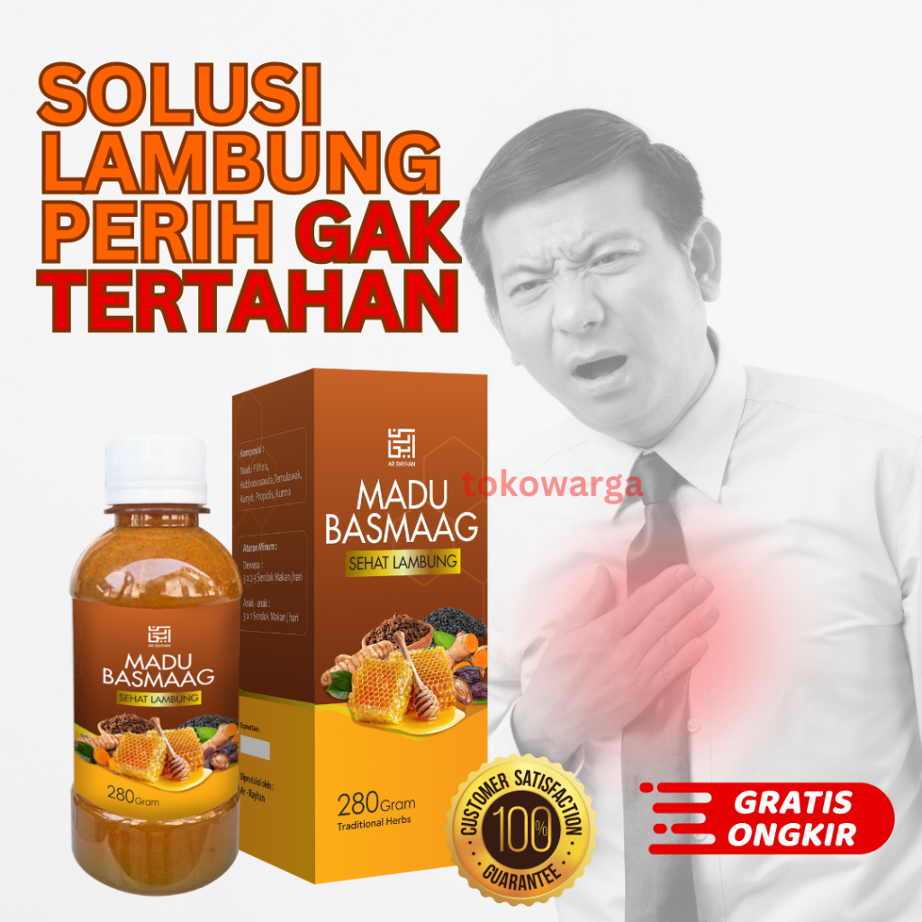 

Madu BASMAAG Sehat Lambung / Special Maag dan Gerd - Typus Ar-Rayhan 280gram