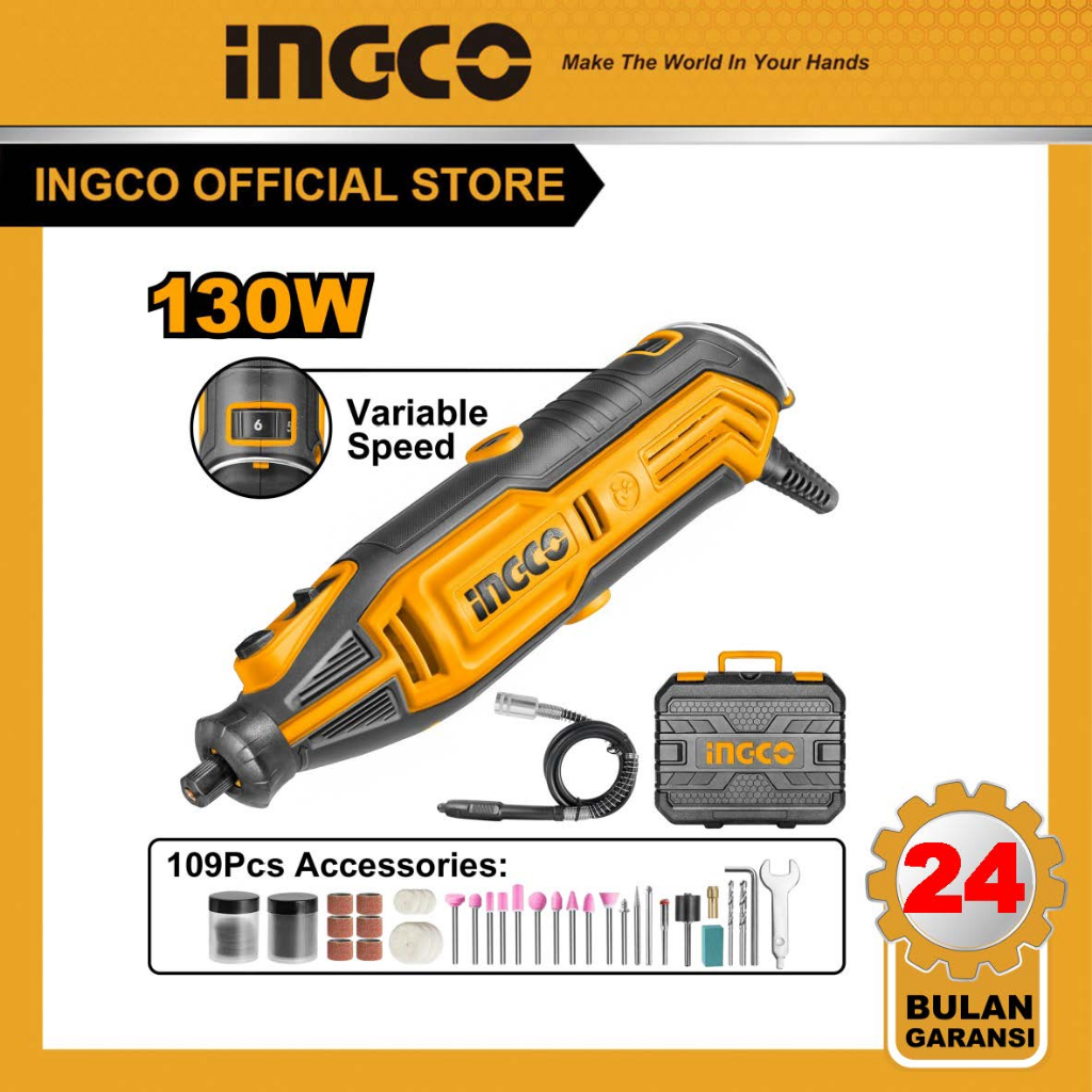 (INGCO) - INGCO 130W VARIABLE SPEED MESIN MINI DIE GRINDER HD MG13328