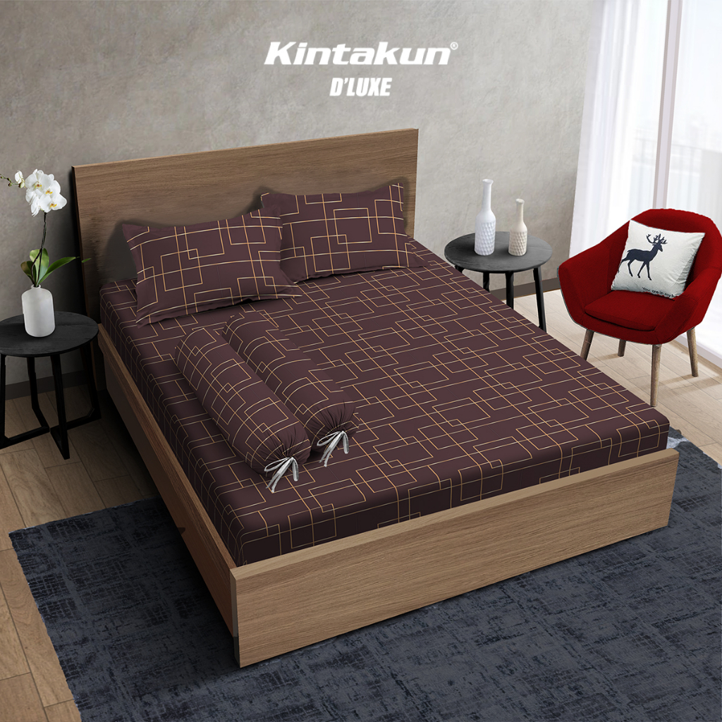 Kintakun Sprei Fitted 160/180/200 Gipsy DLUXE Gold Edition Microfiber Coklat