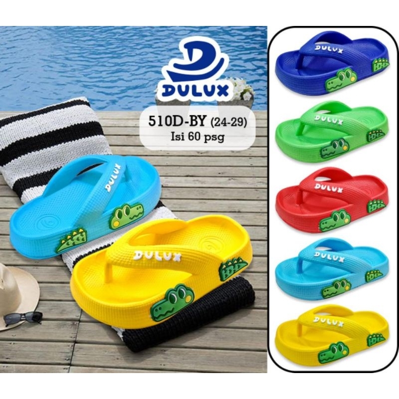 Sandal Japit Anak Laki-laki l Sendal Jepit Karet Motif Buaya l Dulux 510D Uk 24-29