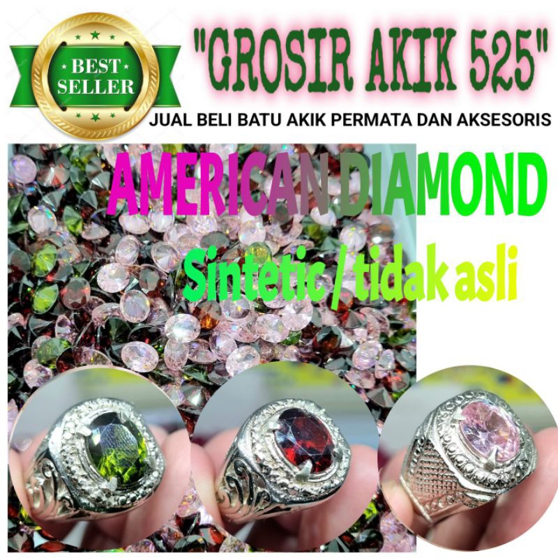 cincin american diamond sintetic / cincin peridot / cincin garnet / cincin pink rose