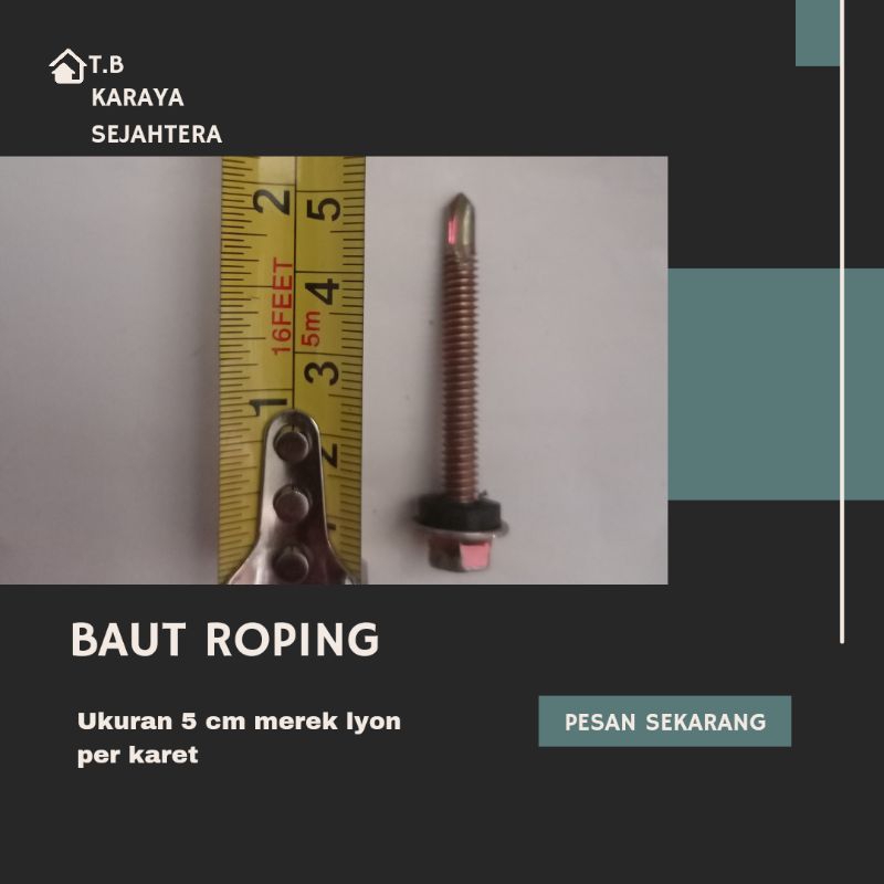 Baut roping 5cm merk Lyon per karet