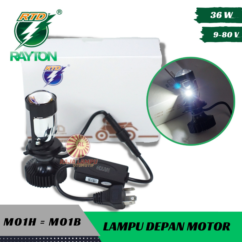 LAMPU LED MINI PROJECTOR RAYTON WITH FAN DENGAN KIPAS RTD M01B-H4 NEW PACKAGING TYPE M01H-H4 BIG PRO