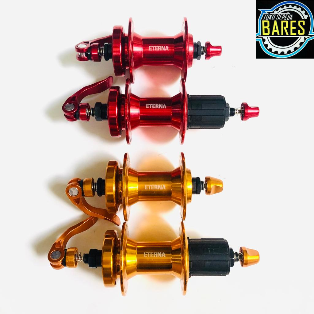 Hub Freehub Depan / Belakang Sepeda Eterna Lubang 32 Slop / Bos Jangkrik Bearing Quick Release
