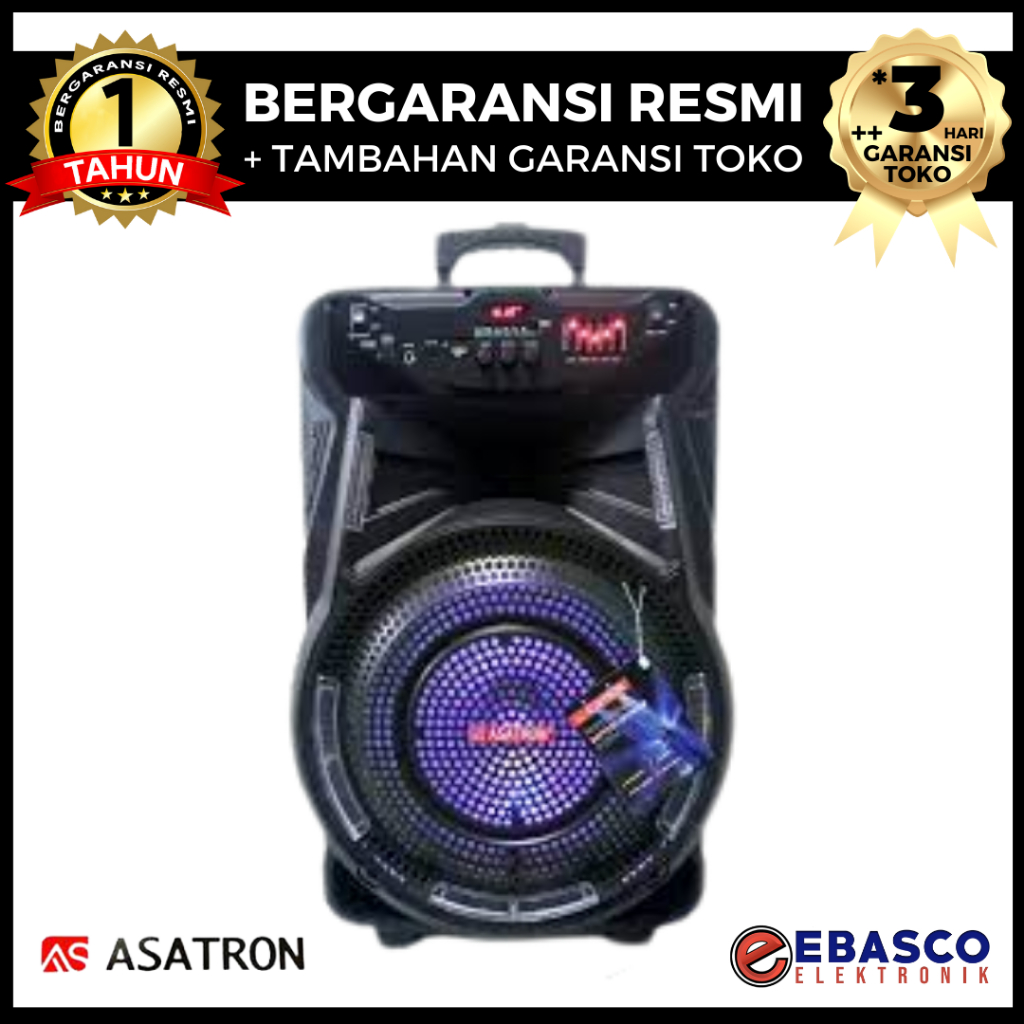 ASATRON TITANIUM Speaker Aktif - Portable 15 Inch Dengan Bluetooth