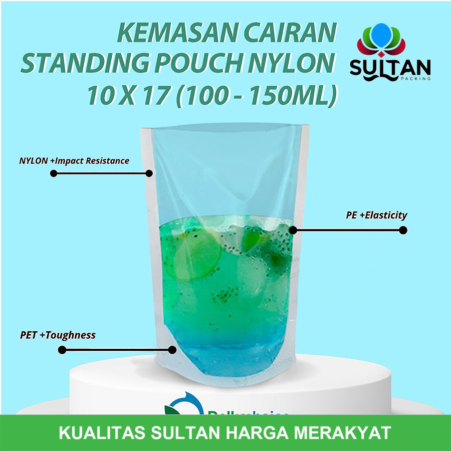 STANDING POUCH NYLON KEMASAN 150ML- PLASTIK CAIRAN NYLON 10X17