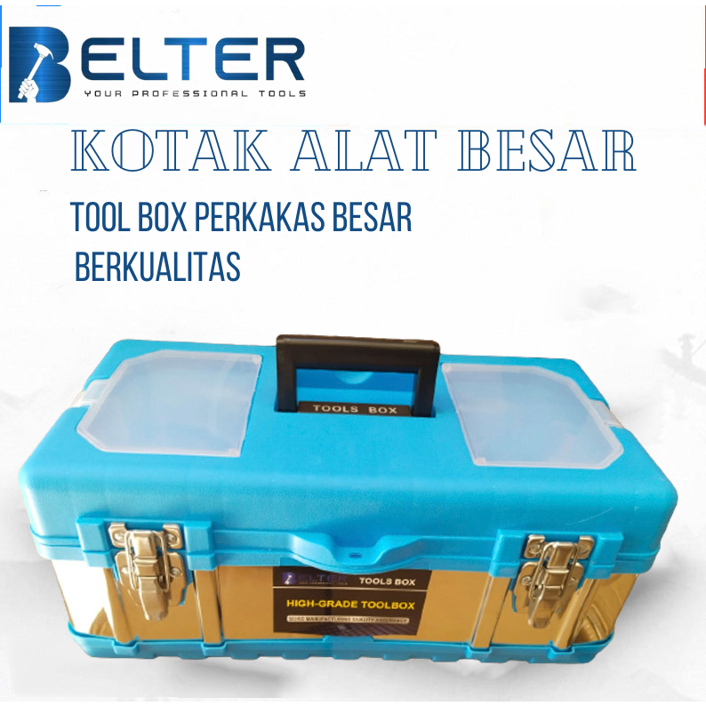 BELTER Tool box Besar 19 Inch Box Alat Perkakas Tool Box Bahan Stainless Steel Kotak Perkakas Toolbo