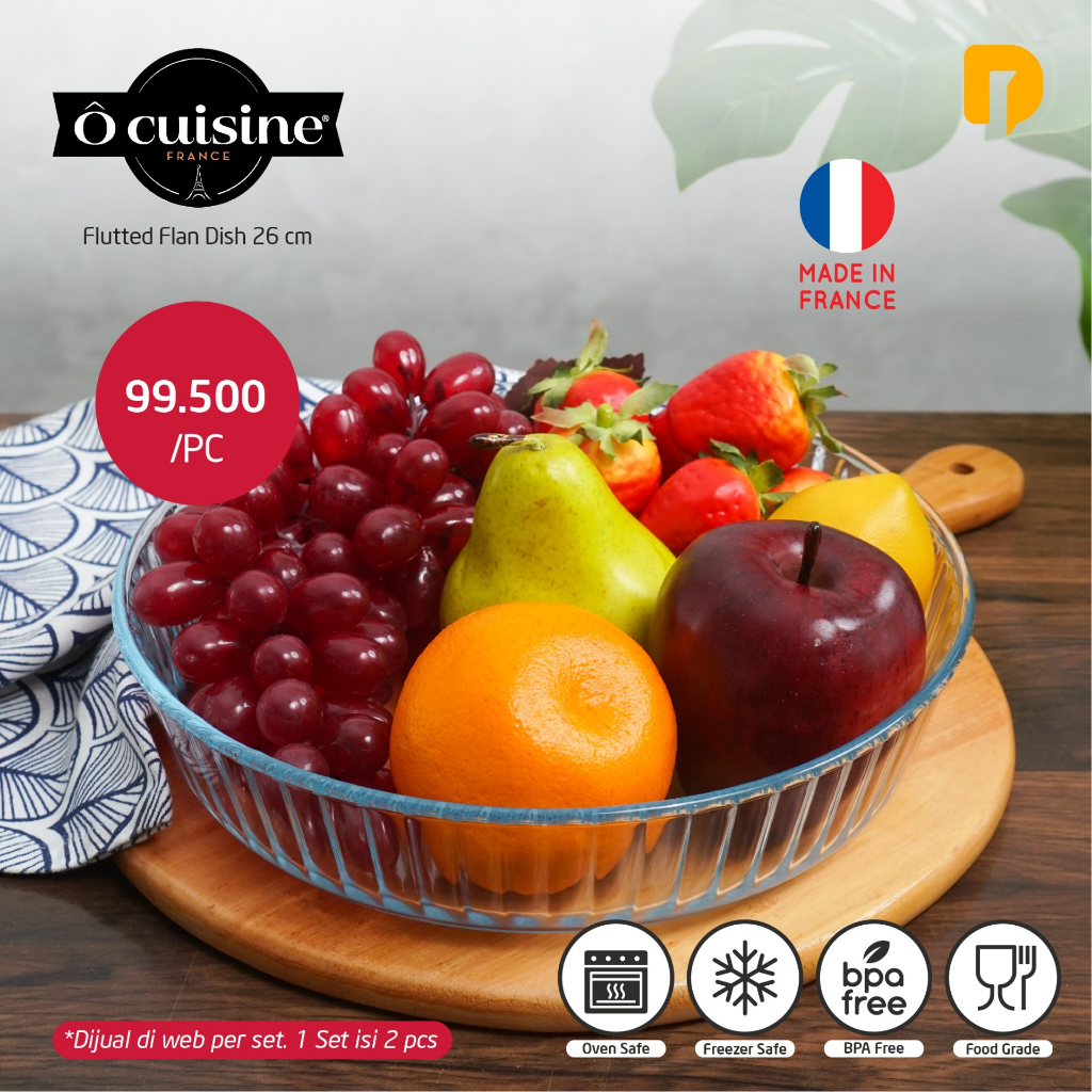 Glass Bakeware - Ocuisine Fluted Flan Dish 26 cm