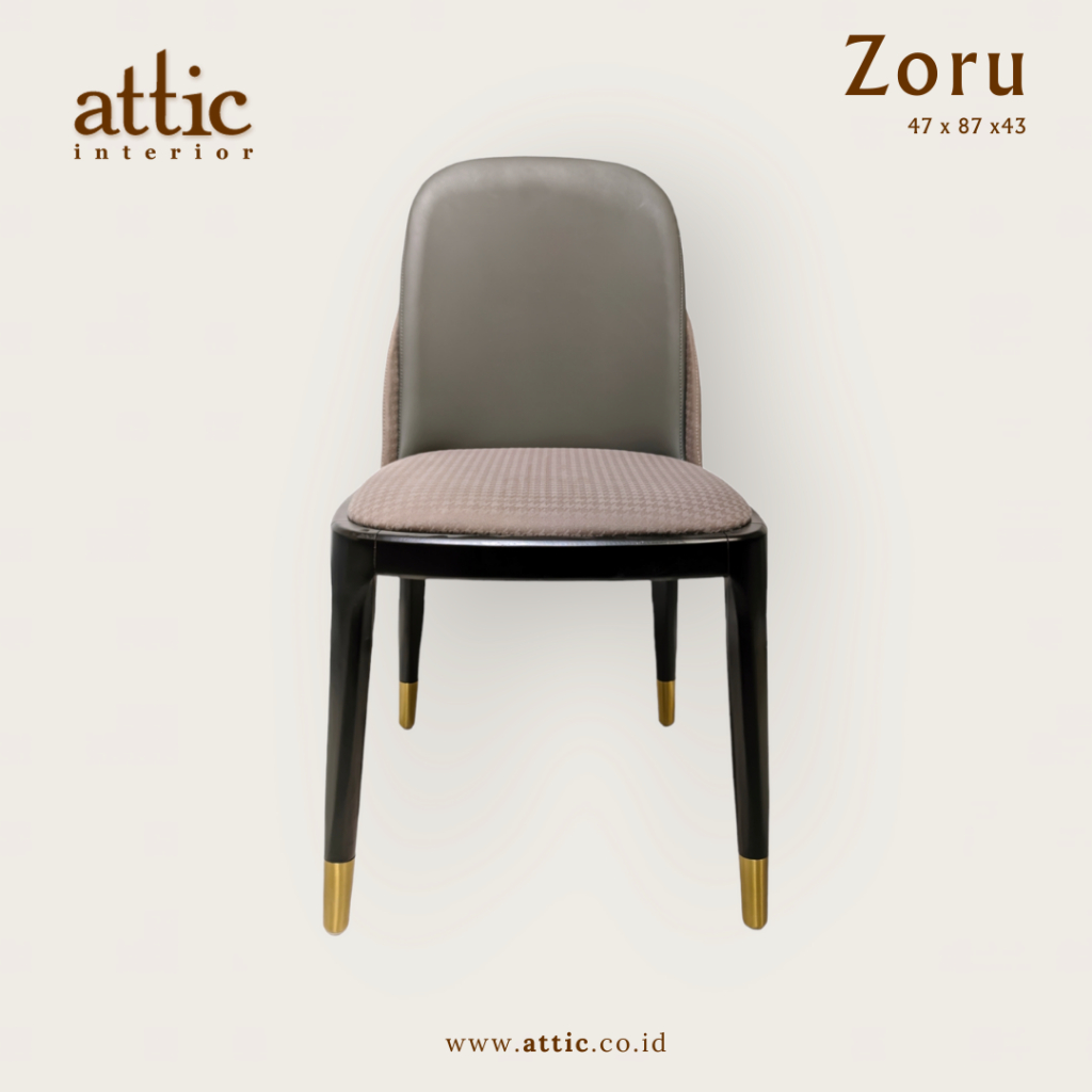 ZORU Kursi Makan Linen Kulit Sintetis Dining Chair Dining Set Modern Import Kursi Hotel Kitchen Set 