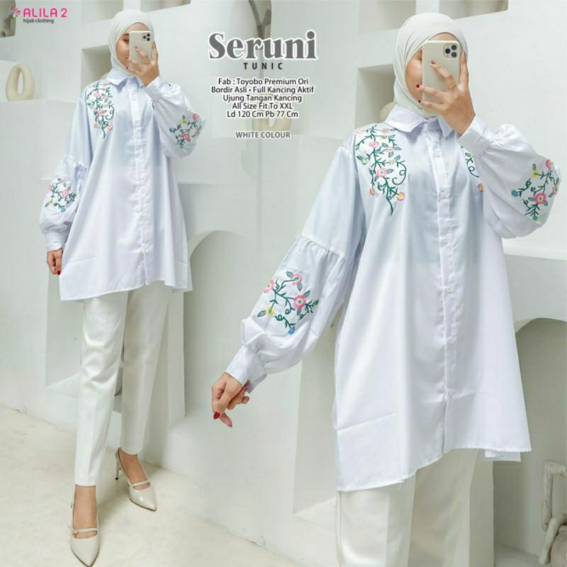 HIJABBSTORY Seruni kimora Tunik Tunic 120 ALL2 Atasan Cantik Ootd Grosir Murah solo