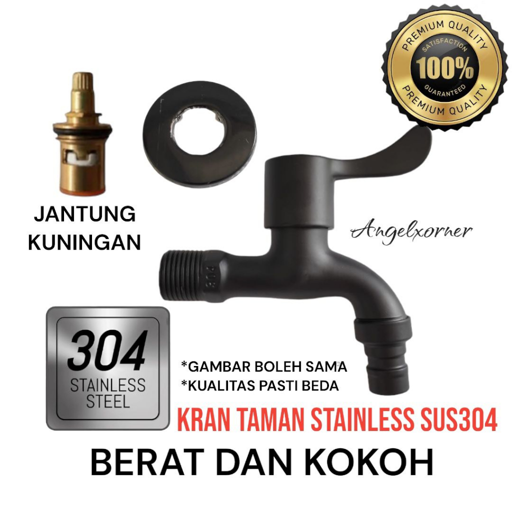 KRAN AIR ONDA STAINLESS HITAM - KRAN AIR HITAM STAINLESS - KRAN HITAM DINDING - KRAN TAMAN ONDA STAI