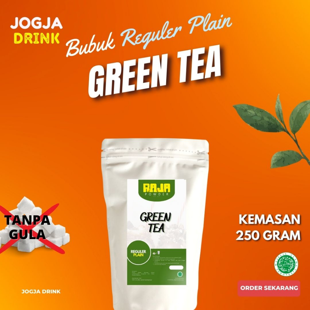 

Bubuk Minuman Rasa Teh Hijau Kekinian Green Tea Powder 250 gram Reguler Premix Campuran Gula / Plain Original