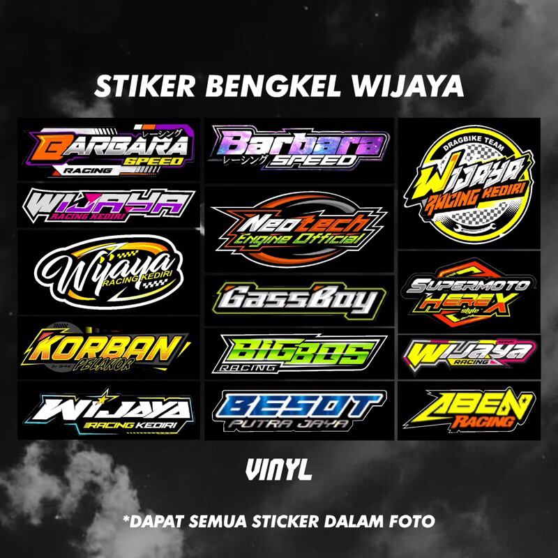 sticker pack wijaya racing kediri barbara speed racing herex stiker helm motor jatim
