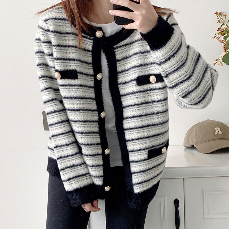 SONNE Lini Cardigan - Cardigan tweed rajut wanita