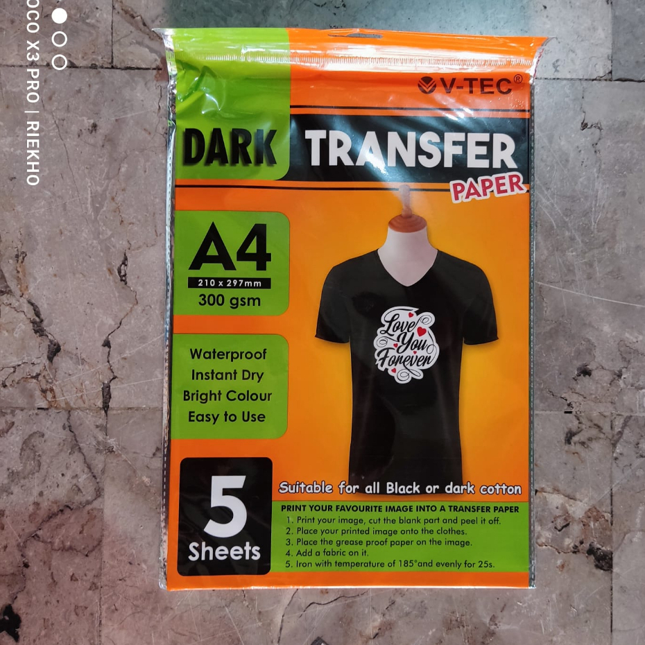 

V-TEC Transfer Paper A4 300 gsm Kertas Sublim Sablon Kaos