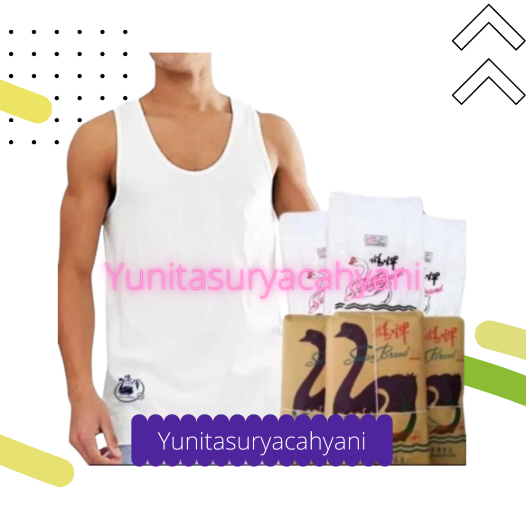 Swan Brand Kaos Dalam Singlet Pria Dewasa Warna Putih Merk Swan/Swans Brand Termurah