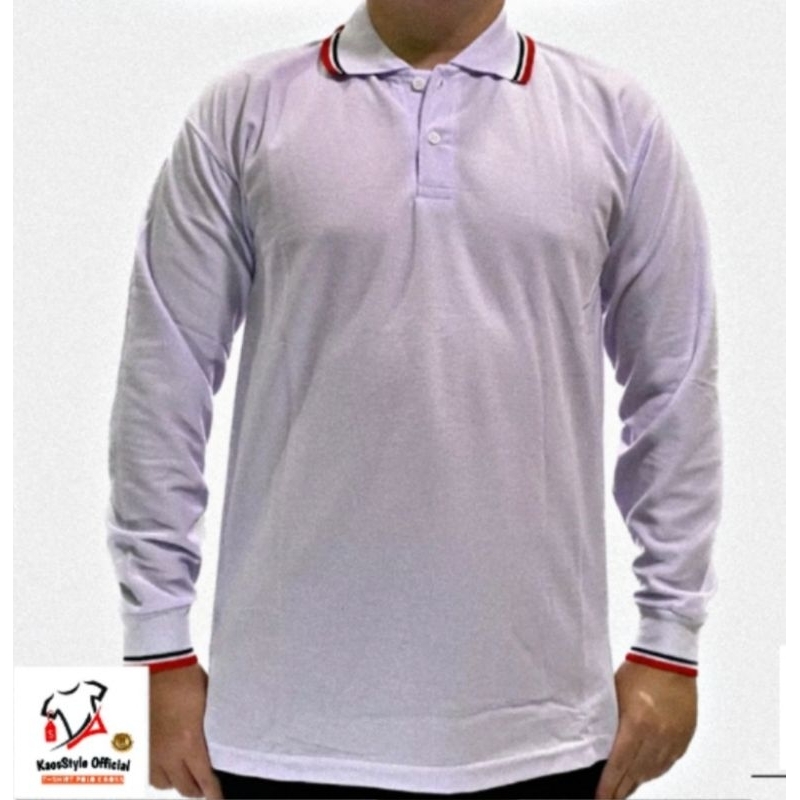KAOS POLO PRIA/BAJU KERAH LENGAN PANJANG POLOS-PRIA DEWASA