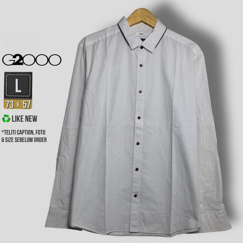 KEMEJA MOTIF PRIA G2000 PUTIH SIZE L