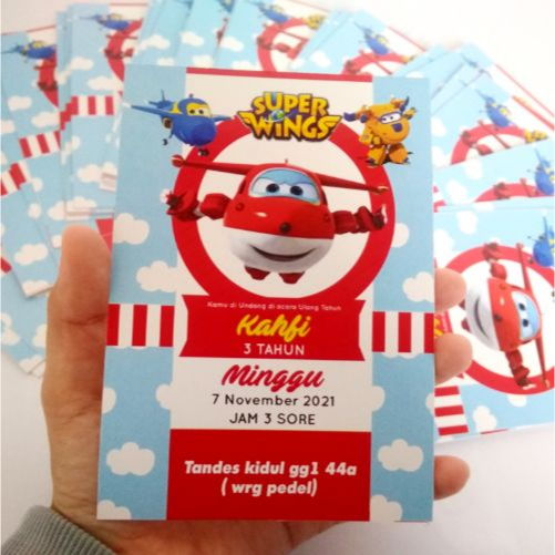 undangan super wings / invitation super wings / undangan custom super wings