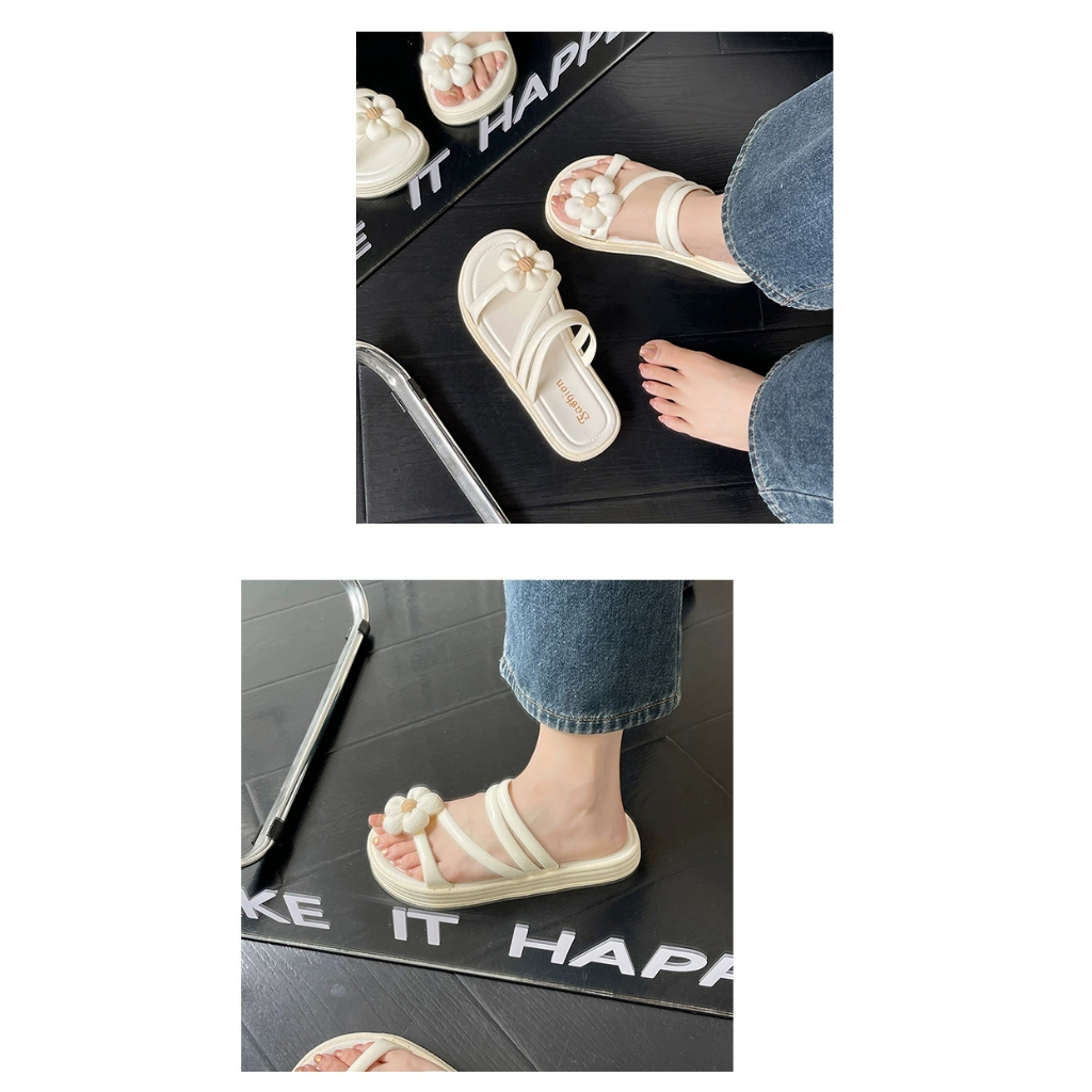 Sandal Wanita Sandal Tali Modern Kekinian anti slip Slide Korean Style Selop flip flop Slippers SF30701 Size 36-40[ Slippers Sandals ]