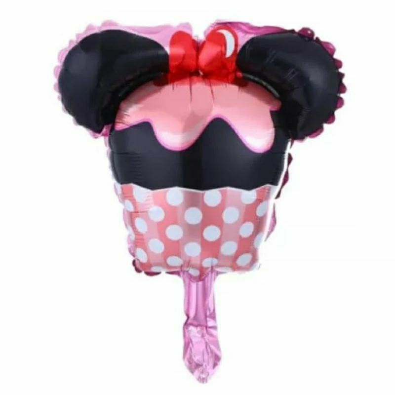 Balon foil kue cupcake mickey minnie mouse cherry dessert cake balloon happy birthday perlengkapan p