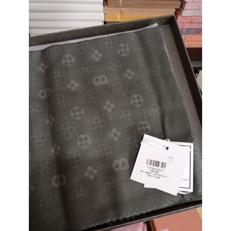 MONOGRAM VOILE SQUARE BUTTONSCARVES