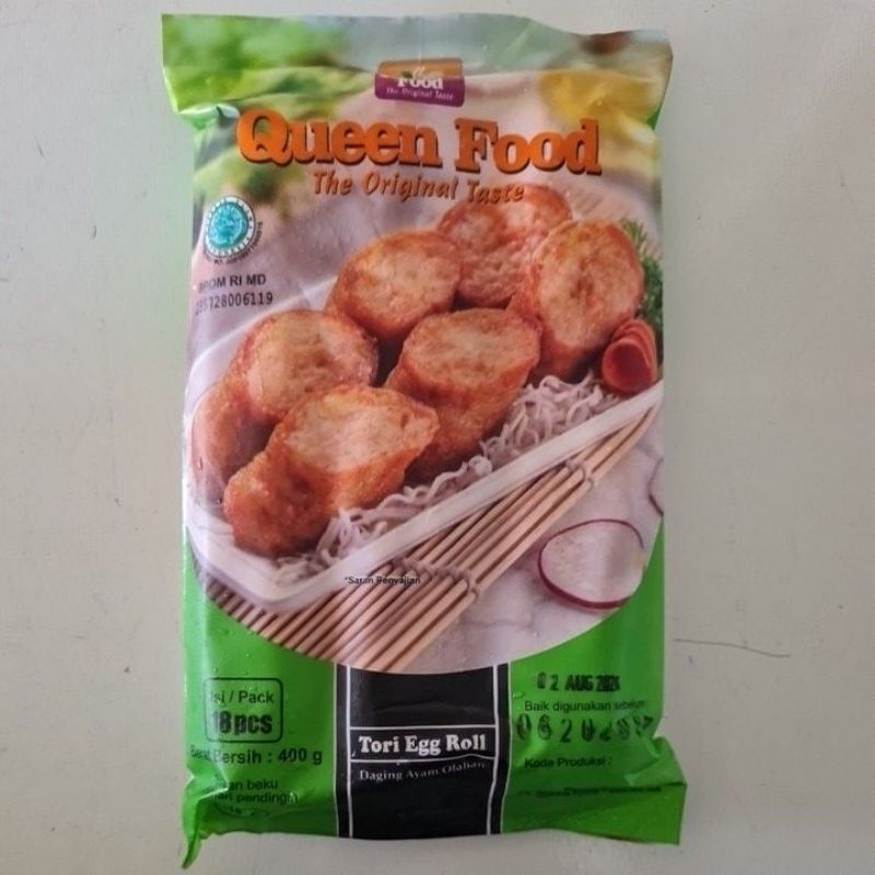 

Queen Food Tori Egg Roll Daging Ayam Olahan 400gram isi 18 pcs