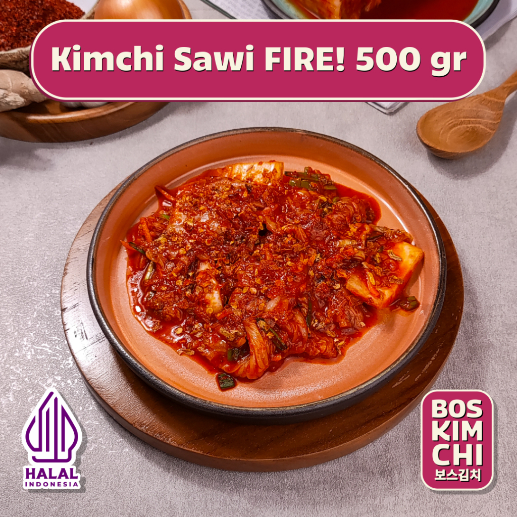 

Kimchi Sawi FIRE! 500 gr Boskimchi | Baechu Kimchi Super Pedas Halal