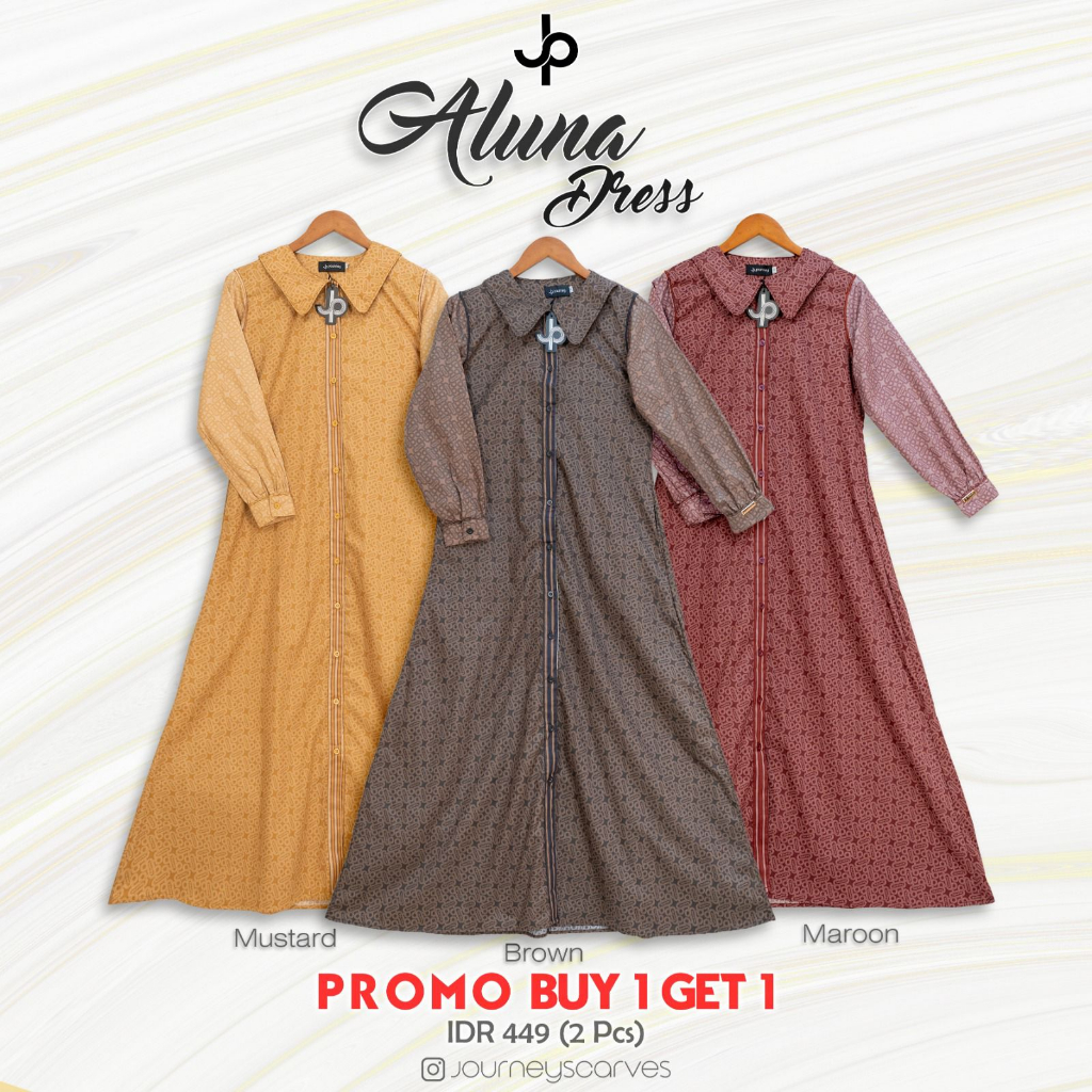 Dress Aluna Motif printing By Journey Scarves