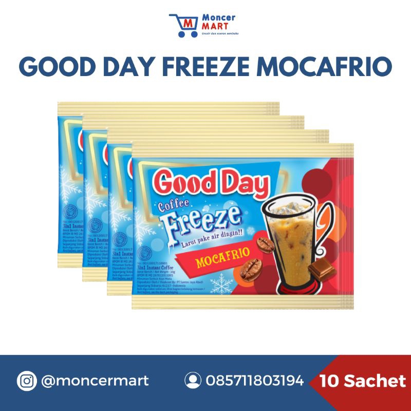 

Good Day FREEZE MOCAFRIO 3 In 1 Instan Coffee 10 Sachet @ 30 gr