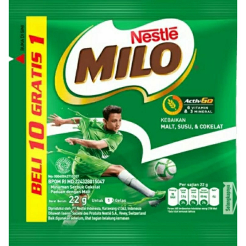 

Milo sachet 1renceng isi 11 @22gr/ susu milo