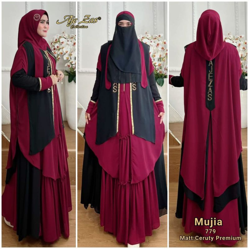 BISA COD (GAMIS SET FREE CADAR MUJIA SYARI BY AJE ZAS COLLECTION ORI PREMIUM GAMIS AJE ZAS TERBARU
