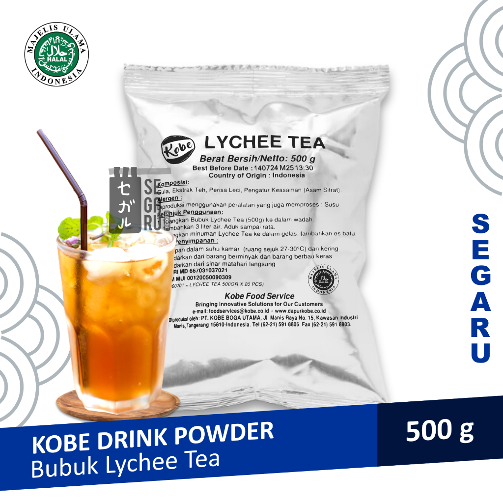 

Lychee Tea Kobe | Teh Bubuk Leci Tea Powder Drink Halal 500 gram