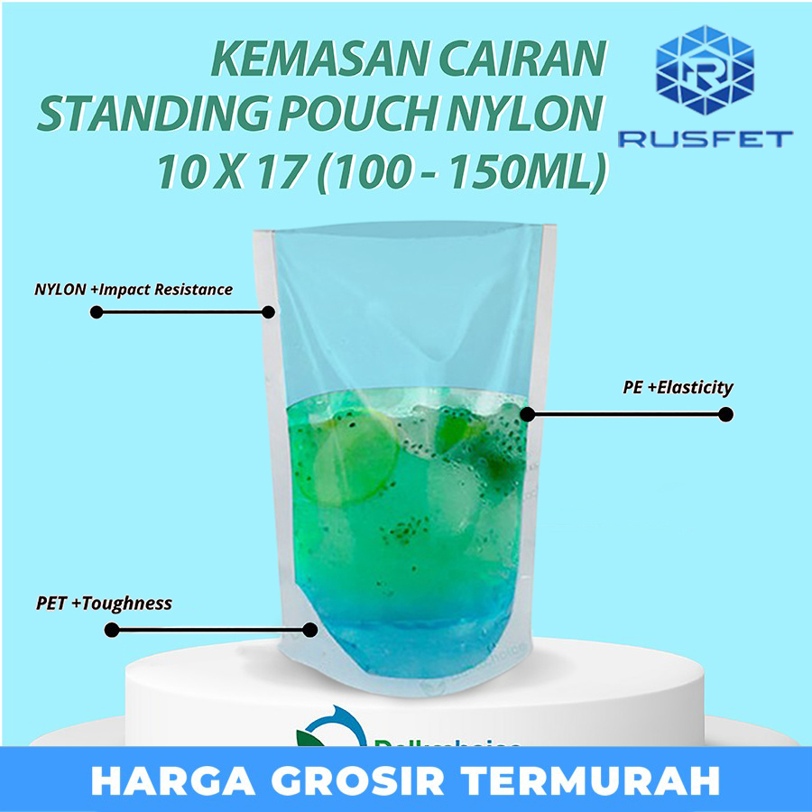 STANDING POUCH NYLON KEMASAN 150ML- PLASTIK CAIRAN NYLON 10X17