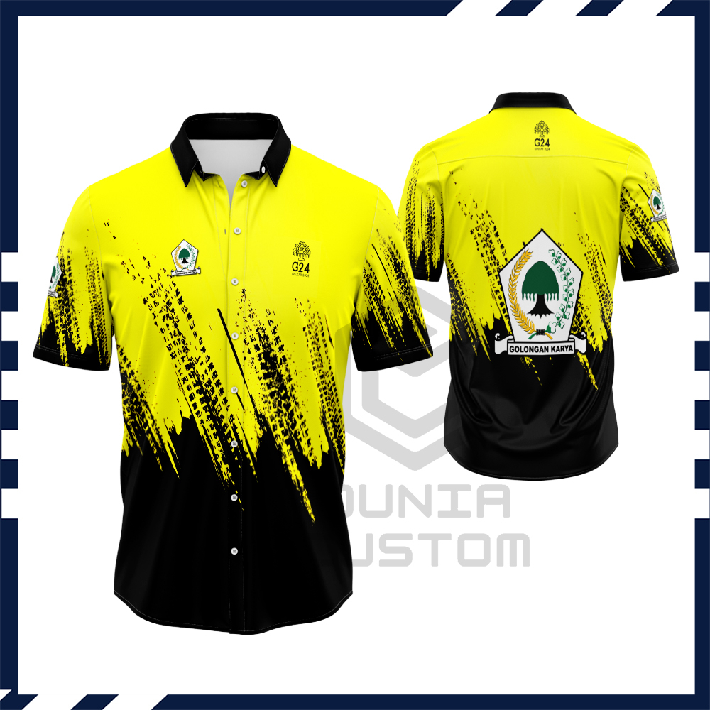 Jual Kemeja Golkar || Baju Kemeja Pria GOLKAR - Partai Golongan Karya Fullprint