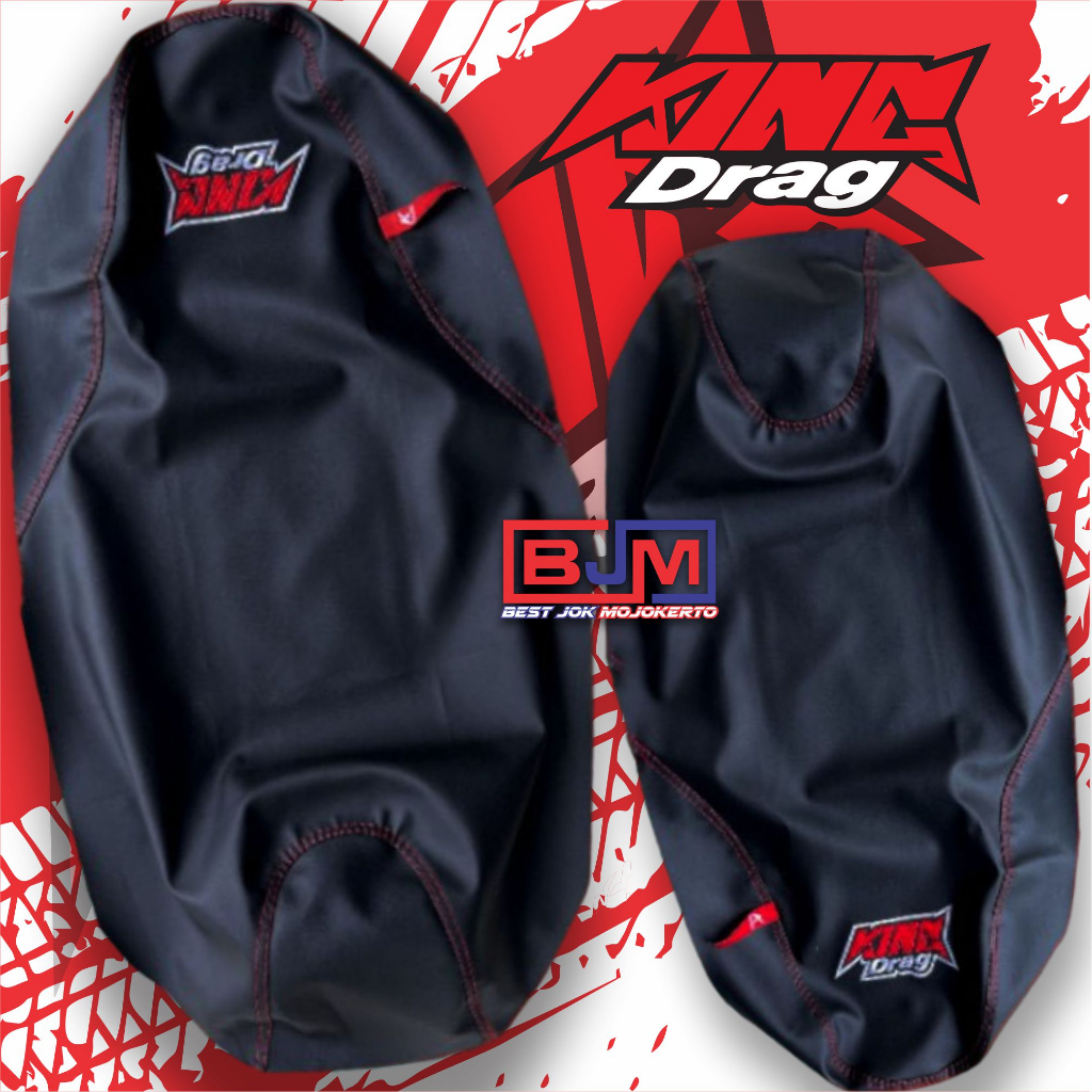 Sarung Sepeda Jok Motor KING DRAG Limited Merah LOGO BORDIR