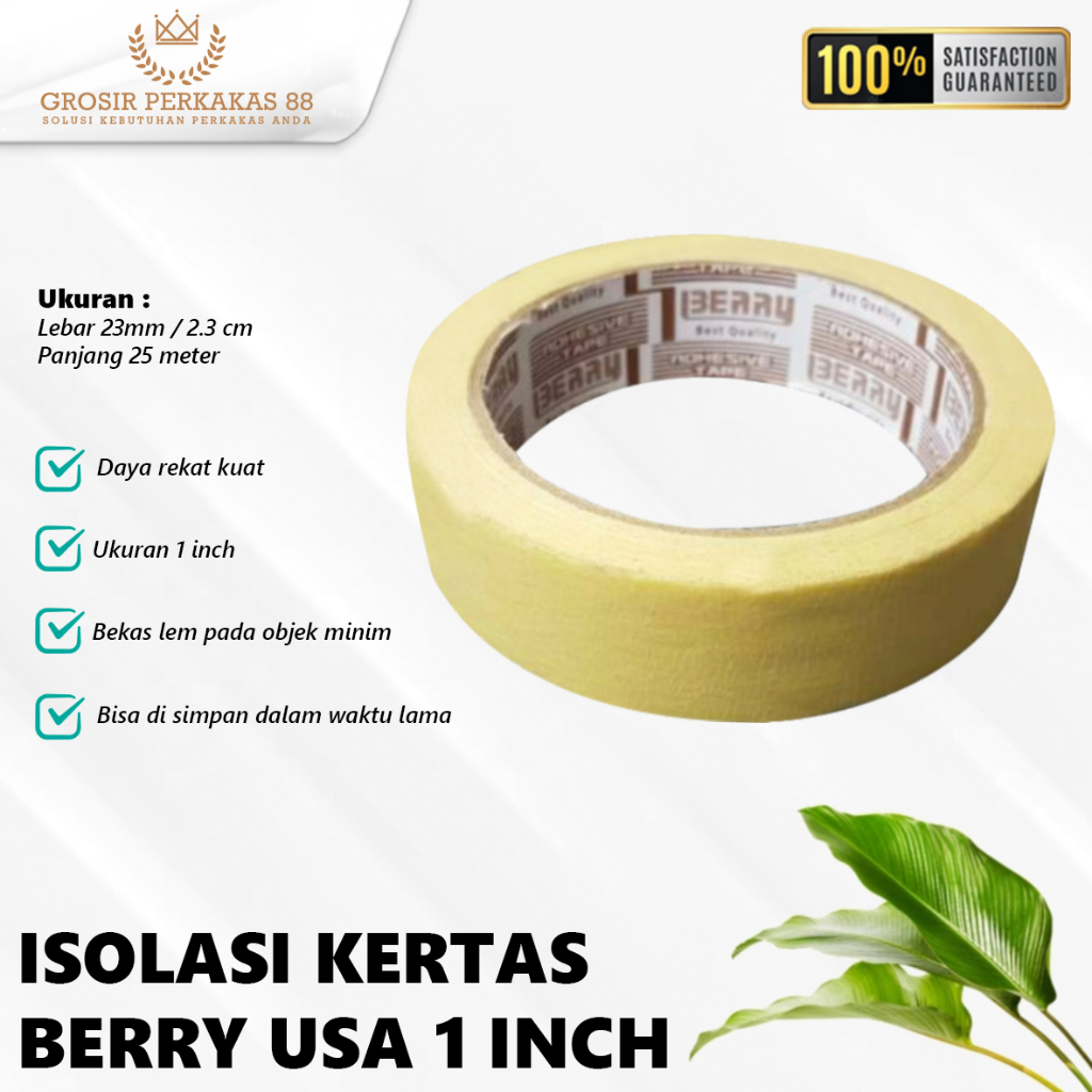 

ISOLASI KERTAS MASKING TAPE BERRY 23MM 23M
